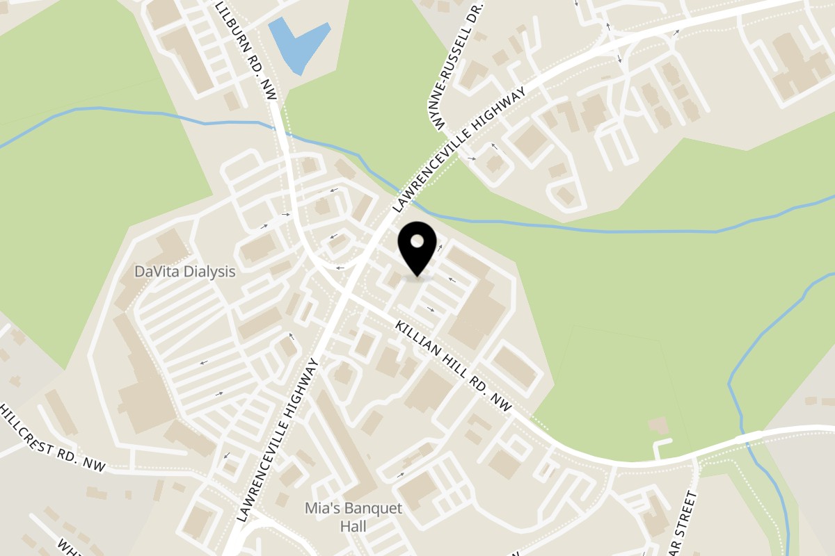 Map showing the location of Shalimar Kabab House on 4760 Lawrenceville Hwy in Lilburn